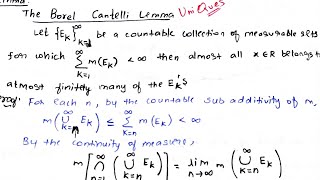 The Borel Cantelli Lemma [upl. by Ruffina]