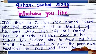 Akbar Birbal Story Whatever you like  English moral story writing  story telling  english story [upl. by Lanahtan]