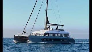 10 m BEAM CUSTOM ALU SAILING CATAMARAN 21 m For Sale Full walkthrough while sailing in OPEN SEA [upl. by Werna]