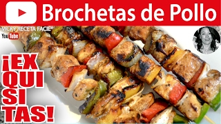 COÌMO HACER BROCHETAS DE POLLO  Chicken Skewers Vicky Receta Facil [upl. by Emor]