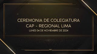 CEREMONIA DE COLEGIATURA  LUNES 04 DE NOVIEMBRE DE 2024 [upl. by Neerihs]