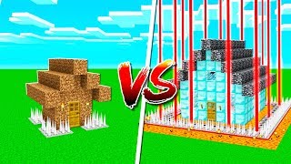 NOOB SAFEST HOUSE vs PROS SAFEST MINECRAFT HOUSE [upl. by Alocin205]