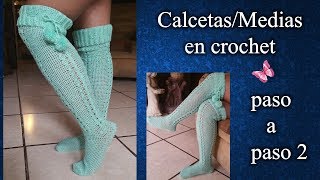 MEDIAS O CALCETAS en crochet PASO A PASO 2 de 2 [upl. by Acinomad]