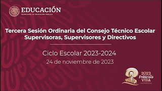 Tercera sesión del Consejo Técnico Escolar Mensaje para supervisores y directores [upl. by Selden]