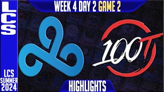 C9 vs 100 Highlights Game 2  LCS W4D2 Summer 2024  Cloud9 vs 100 Thieves Week 4 Day 2 [upl. by Cavit]