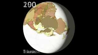 Plate Tectonics Viewed from South Pole  Scotese Animation [upl. by Lindi]