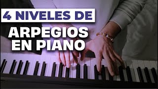 4 Niveles de Arpegios en Piano Fácil [upl. by Thorrlow9]