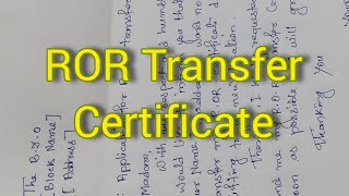 How to write application for ror transfer certificate  write application to BDO [upl. by Nohtan]