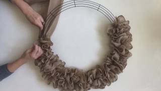 Easy DIY ruffle burlap wreath [upl. by Kcolttam]