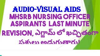 Audiovisual aidsMHSRB Nursing officer aspirants Last minute RevisionNursing online classestq [upl. by Mead]