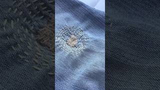 Visible mending of Jeans with running stitches [upl. by Ttegdirb]