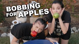 BOBBING FOR APPLES CHALLENGE  Merrell Twins [upl. by Maure776]