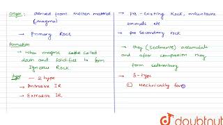 Differentiate between igneous rocks and sedimentary rocks  CLASS 11  MINERALS AND ROCKS  GEO [upl. by Herrington]