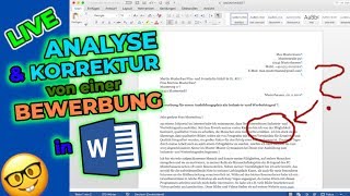 Analyse Anschreiben für eine Ausbildung Tutorial in Word  Ich reagiere auf EURE Bewerbungen 1 [upl. by Fleming]