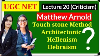 Mathew Arnold Touchstone method Architectonic Hellenism Hebraism ugcnet literarycriticism [upl. by Henriques373]