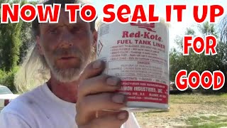 How to Apply RedKote Sealer in a FullSize Fuel Tank pt 8 1968 Mercury Fuel Tank Restoration [upl. by Nosnirb50]