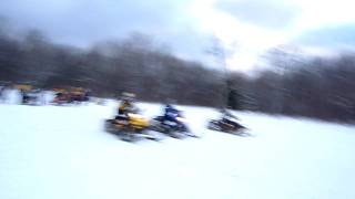 Yamaha Nytro Races Ski Doo 1200 Renegade [upl. by Jobe351]