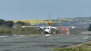 Aurigny Britten Norman Trislander GRLON last flight to Solent Airport Daedalus [upl. by Byran]