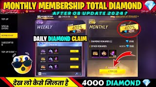 Monthly Membership Mein Kitne Diamond Milte Hai  Free Fire Monthly Membership Full Details 2024 [upl. by Mulford]