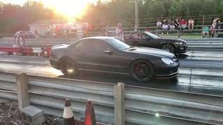 2003 SL55 vs Mustang 060520 [upl. by Ardnama532]