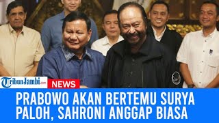 Prabowo Akan Bertemu Surya Paloh Siang Ini Sahroni Anggap Biasa Kalau Ada Pendukung Anies Kecewa [upl. by Sapphira416]