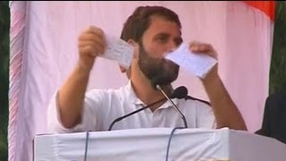 In dramatic flourish Rahul Gandhi rips up paper at rally [upl. by Marijn]