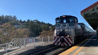 Caltrain Gallery Car Funeral Train at Belmont [upl. by Madelon349]