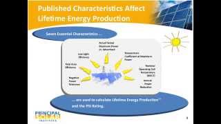 Principal Solar Institute PV Module Ratings to Evaluate Lifetime Energy Production [upl. by Seek]