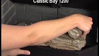 QuadraFire® Classic Bay 1200 Pellet Stove Log Placement Video [upl. by Roehm755]