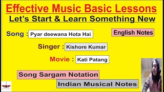 Pyar Deewana Hota Hai  Song Sargam Notation  English Notes  Kati Patang  Kishore Kumar  Tony S [upl. by Erdnassak]