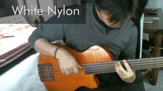 Labella Black nylon VS White nylon strings fretless bass [upl. by Meador852]