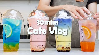 🍹라떼나 탄산음료🍍30mins Cafe Vlog카페브이로그Cafe VlogASMRTasty Coffee260 [upl. by Suzetta]