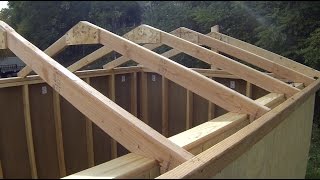 Building amp Installing Roof Rafters  How to Build a Shed [upl. by Maurreen]