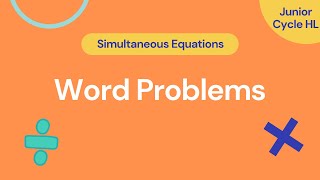 Word Problems  Simultaneous Equations JC HL [upl. by Arze]