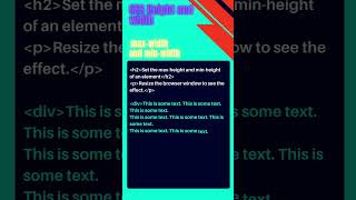 052 Css Example  css width and height  Set the max width and min width of an element shorts [upl. by Bullion422]