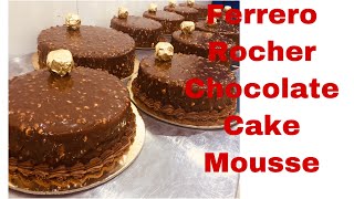 How to make a ferrero rocher chocolate mousse cake recipe And simple design bakery shop recipes [upl. by Abshier463]