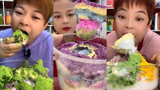 MATCHA ICE EATING Y14 ICE EATING WITH MATCHA POWDER [upl. by Ahseryt]