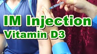 Intramuscular Deltoid Injection of Vitamin D3 Cholecalciferol  BarD  IM  Oral  200000 IU [upl. by Eeroc]