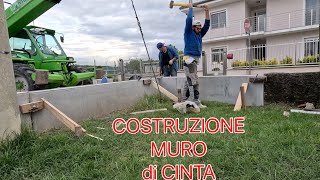 COSTRUZIONE MURO DI CINTA IN CEMENTO ARMATO [upl. by Akir]