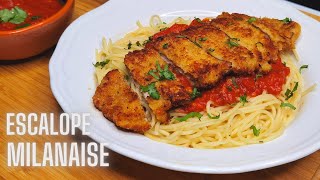 ESCALOPE PANEE A LA MILANAISE ET SPAGHETTI SAUCE TOMATE [upl. by Noirret]