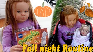 Reborn Child and baby Night Routine Fall Edition 2021 Reborn Love [upl. by Lemmueu]