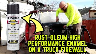 Bug Out Truck Build Ep 41  Painting Firewall with Rustoleum HP Enamel by GettinJunkDone [upl. by Lunt]