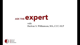 Ask the Expert Adult Acquired Apraxia of Speech with Darlene Williamson MA CCCSLP [upl. by Einafets298]