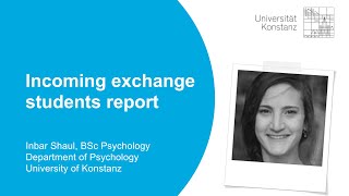 Incoming exchange students report Inbar Shaul BSc Psychology [upl. by Aili]