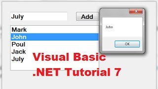 Visual Basic NET Tutorial 7  How to use a Listbox in VBNET [upl. by Oiciruam]