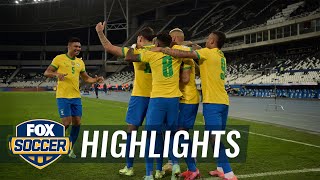 Brazil advance to Copa America semifinals with 10 win over Chile  2021 Copa America Highlights [upl. by Sander116]