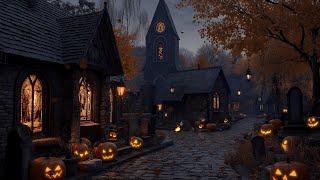 quotJack OLantern quot  Cozy Autumn Village Ambience with Campfire Falling Leaves Nature Sound [upl. by Nihcas512]