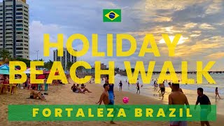 PACKED Beach Walk For Holiday in FORTALEZA BRAZIL 🇧🇷 [upl. by Wendelin]