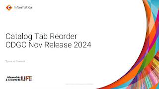 Catalog Tab Reorder  CDGC Nov 2024 Release [upl. by Ethe]