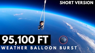 GoPro Weather Balloon Burst at 95100 FT  Short Version [upl. by Adnohryt]